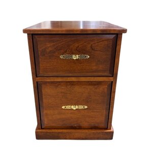 Outlet: Rolling Cherry Wood File Cabinet In-Stock