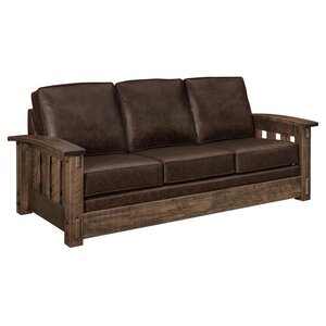 Deluxe Dutton Rough Sawn Maple Wood Mission Sofa