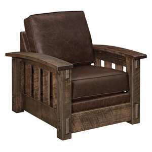 Deluxe Dutton Rough Sawn Maple Wood Mission Lounge Chair
