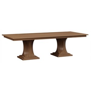 Contoured Contemporary Double Pedestal Dining Table