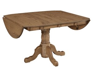 Handcrafted Bennett Single Pedestal Drop Leaf Dining Table