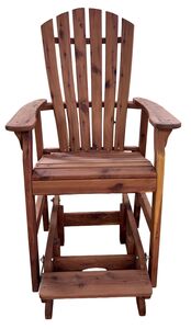 Cedar Wood Balcony Glider Chair with Lumbar Support