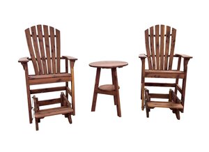 Cedar Wood 3-Piece Outdoor Furniture Glider Set