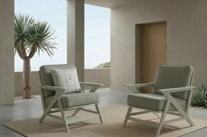 American Made Marine Poly Modern Outdoor Accent Chair Set In-Stock and Ready to Ship