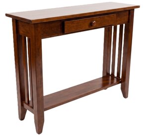 Outlet: Cherry Wood Mission Sofa Table with Drawer In-Stock