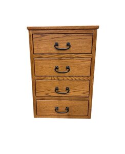 Outlet: Duncan Oak Wood 4-Drawer Storage Cabinet In-Stock