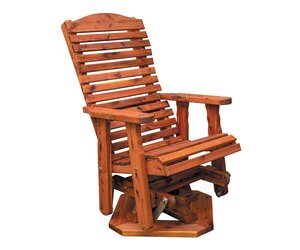Cedar Wood Outdoor Swivel Glider Chair for Porch or Patio