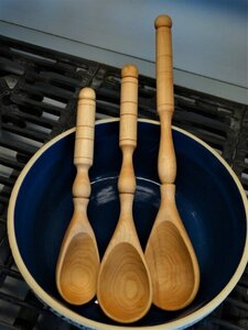 American Made Handcrafted Wooden Fancy Turned Spoon In-Stock