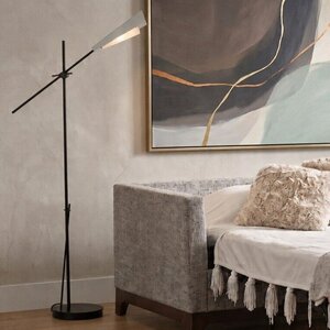 American Made Hubbardton Forge Vertex Swing Arm Floor Lamp