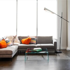 American Made Hubbardton Forge Vertex Swing Arm Floor Lamp