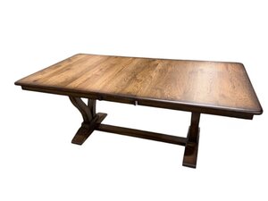 Outlet: Hickory Wood Manhattan Trestle Dining Table In-Stock