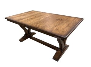 Outlet: Solid Hickory Manhattan Trestle Dining Table In-Stock
