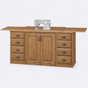Heritage Storage Sewing Cabinet with Machine Lift and 8 Drawers
