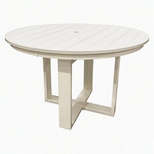 Outlet: White Poly 60" Round Outdoor Dining Table In-Stock