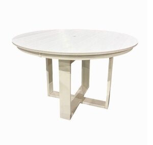 Outlet: White Poly 60" Round Outdoor Dining Table In-Stock