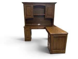 Outlet: Tuscan Corner L-Shaped Desk with Hutch Top In-Stock