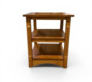 Outlet: Quarter Sawn White Oak End Table with Walnut Inlays In-Stock