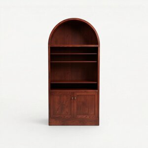 Outlet: Oak Wood Arched Modern Storage Cabinet In-Stock