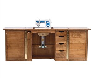 Compact Sewing Cabinet with Extended 80" Top