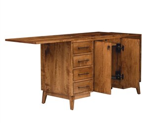 Modern Sewing Cabinet with Flushed Drawers and Angled Legs