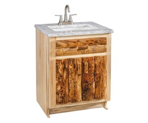 Rustic Log Bathroom Vanity Cabinet