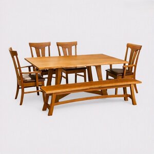 Contemporary Live Edge Dining Room Furniture Set In-Stock
