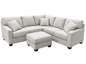 Outlet: L-Shaped Sectional Sofa and Ottoman with Performance Fabric In-Stock