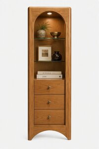 Sora Modern Arched Display Cabinet with Drawers