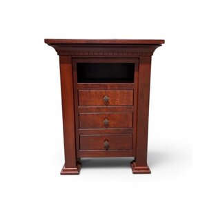 Outlet: Handcrafted Cherry Wood Nightstand with Sliding Top In-Stock