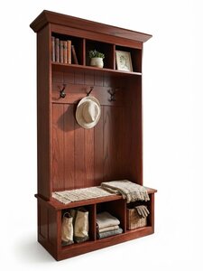 Outlet: Handcrafted Oak Wood Entryway Hall Bench In-Stock