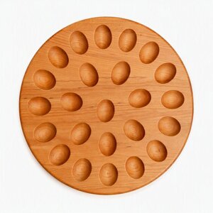 American Made Cherry Wood 24 Deviled Egg Tray In-Stock