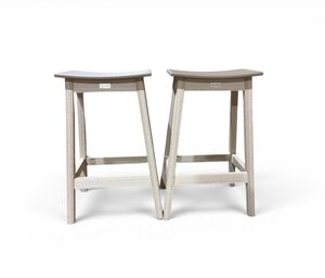 Outlet: Outdoor Poly Saddle Bar Stool Set In-Stock (Set of 2)