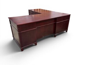 Outlet: Oak Wood Arlington Executive L-Desk In-Stock