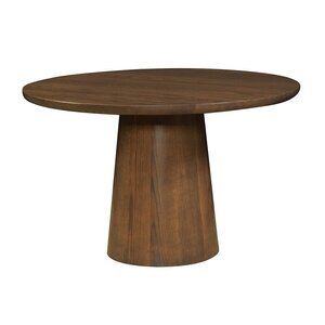 Kai Modern Round Pedestal Dining Table with Tapered Base