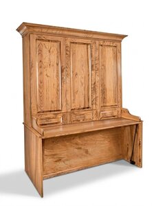 Solid Wood Traditional Vertical Murphy Bed with Desk