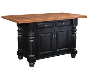 Solid Wood Farmhouse 45" Kitchen Island - Custom Option