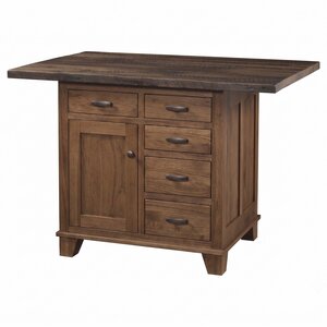 Solid Wood Five Drawer 32" Kitchen Island