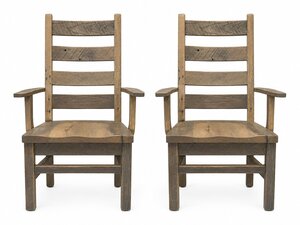 Set of Two Reclaimed Wood Ladderback Chair in-Stock