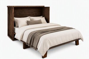 Maclin Mission Folding Queen Bed with Mattress - Quick Ship