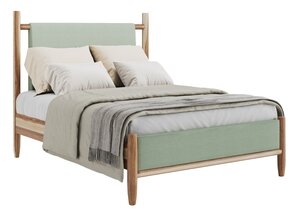 Elli Modern Upholstered Bed with Round Posts