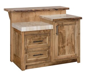 Remi Multi-Tier Island with Live Edge Bar Top