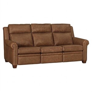 Urban Stationary Upholstered Sofa with Rolled Arms and Optional Nail Trim