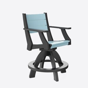 Poly Outdoor Farmhouse Swivel Counter or Bar Chair