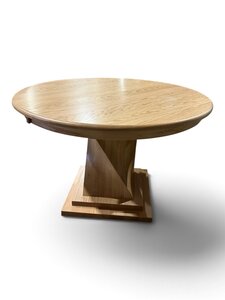 Outlet: Oak Solid Wood Oxnard Twisted 48" Single  Pedestal Table In-Stock