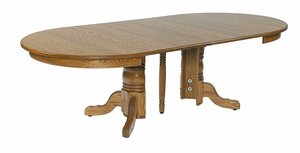Rhame Solid Wood Split Pedestal Extension Dining Table