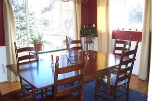 Ladder Back Chairs at a table