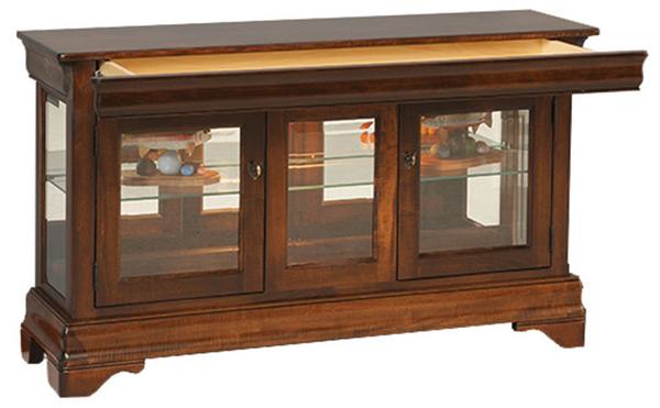 Large Louis Philippe Console Curio With Hidden Drawer From Ask Us A Question Amish Large Louis Philippe