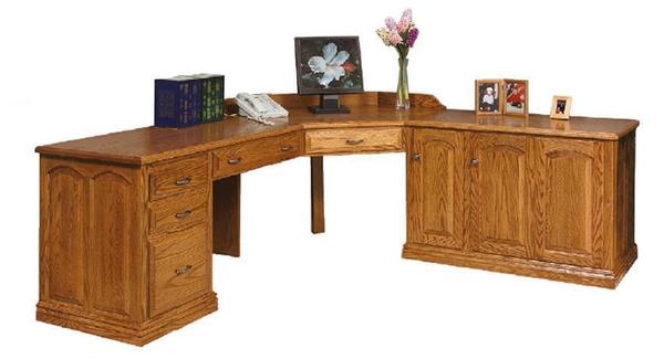 Hardwood L Desk From Dutchcrafters Amish Furniture Amish Made Solid Wood L Desk