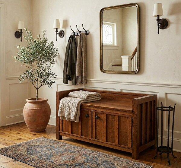 Mission Storage Bench with Doors