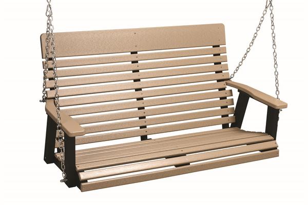 Berlin Gardens 4' Casual-Back Poly Porch Swing